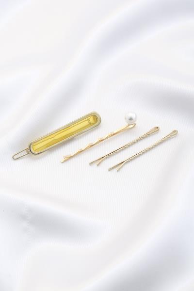 TRANSPARENT COLOR PEARL HAIR PIN SET