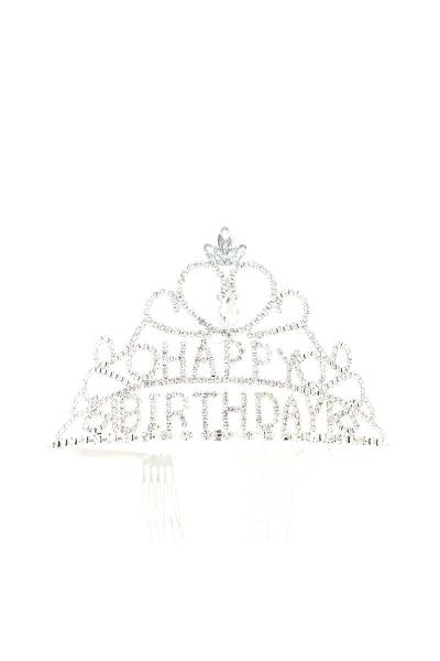 HAPPY BIRTHDAY RHINESTONE MINI CROWN TIARA