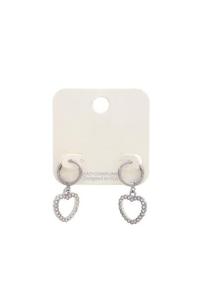 Rhinestone Heart Huggie Earring