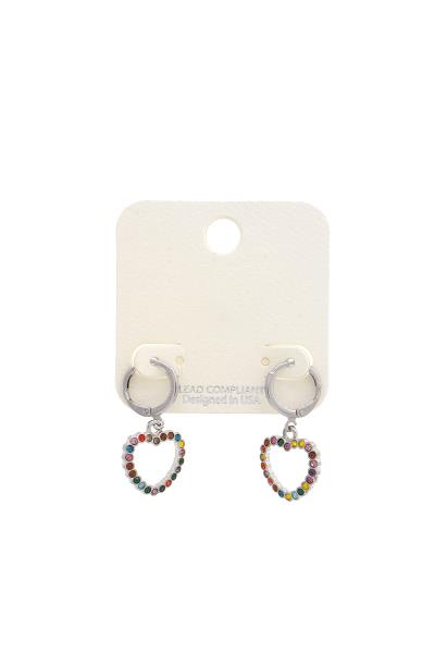 Rhinestone Heart Huggie Earring