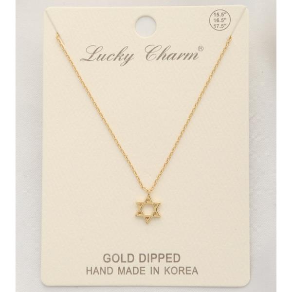 STAR OF DAVID CHARM GOLD DIPPED NECKLACE