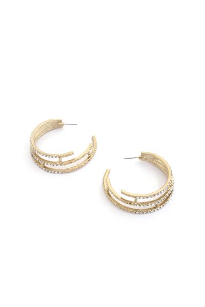 RHINESTONE EDGE OPEN CIRCLE EARRING