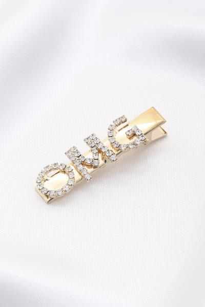 RHINESTONE OMG MESSAGE HAIR PIN