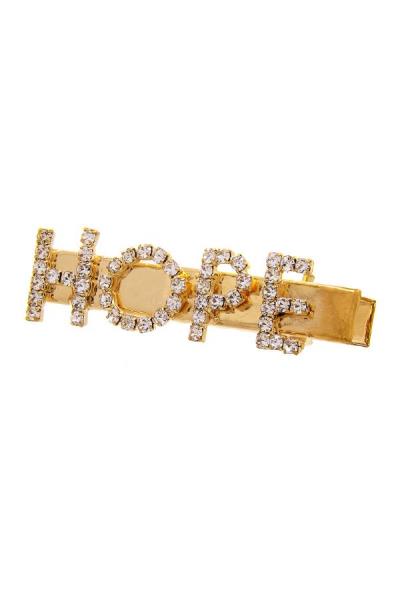 Rhinestone Hope Message Hair Pin