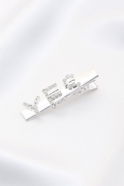 RHINESTONE YES MESSAGE HAIR PIN