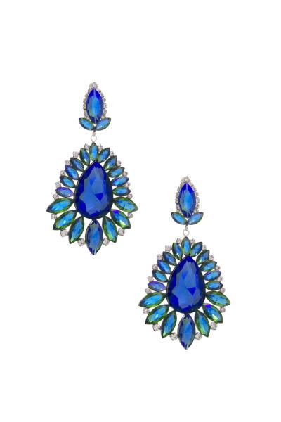 Crystallized Pattern Tear Shape Earring