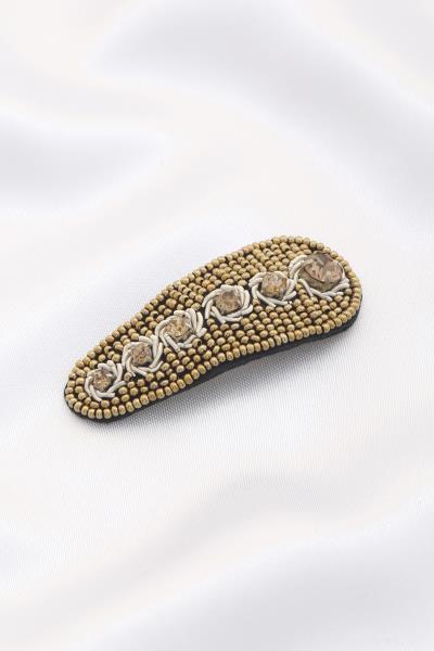 SEED BEAD RHINESTONE HAIR CLIP