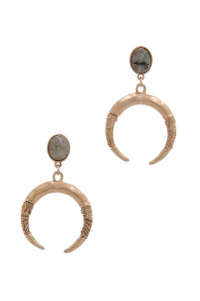 Crescent Moon Post Drop Earring