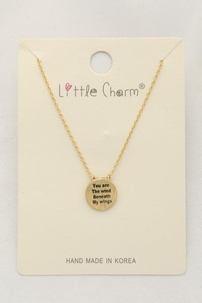 THE WIND METAL DISC CHARM NECKLACE