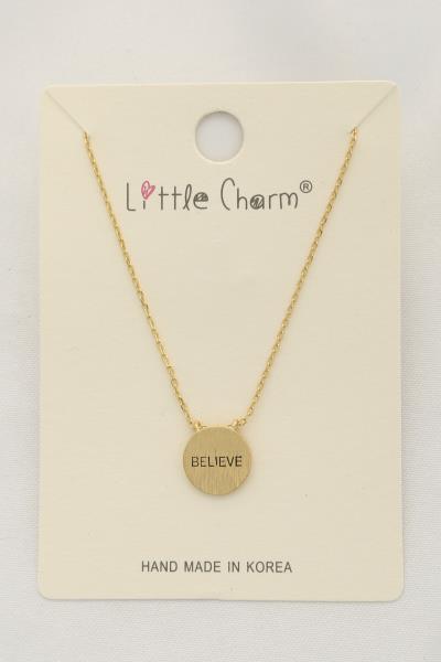 BELIEVE DISC GOLD DIPPED NECKLACE