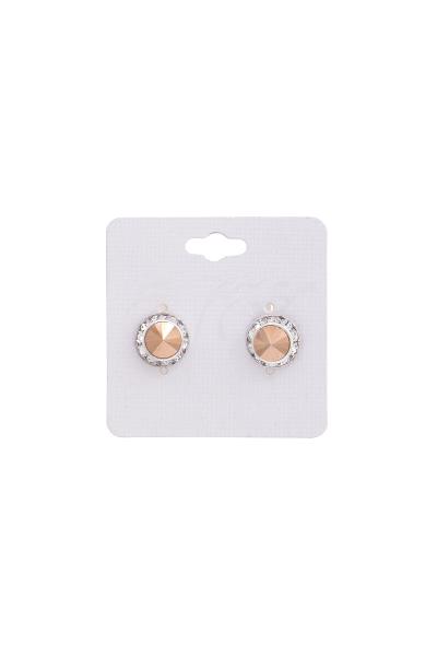 Round Crystal Edge Earring