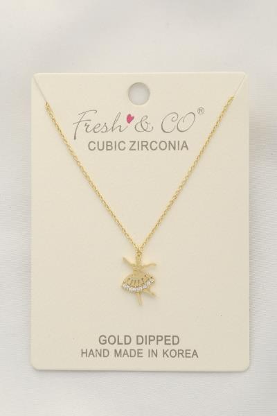 BALLERINA CHARM GOLD DIPPED NECKLACE
