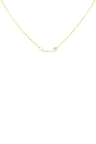DAINTY RHINESTONE CURVE BAR NECKLACE