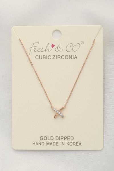CRYSTAL CHARM GOLD DIPPED NECKLACE