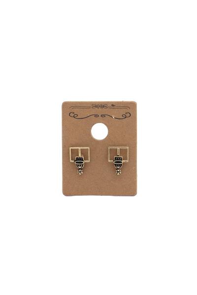 Basketball Hoop Metal Earring