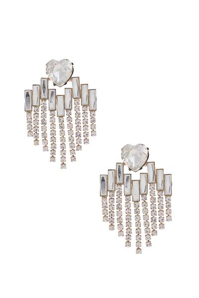 Heart Rhinestone Dangle Earring