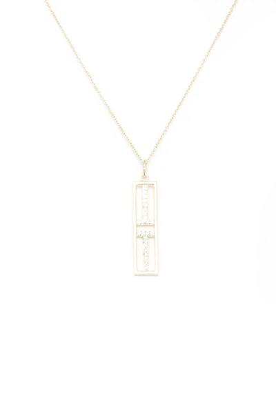 METAL RECTANGULAR SHAPE PENDANT NECKLACE