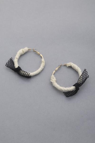 Fabric Wrap Hoop Earring