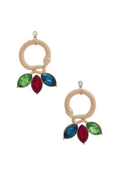 Snake Marquise Shape Rhinestone Earring