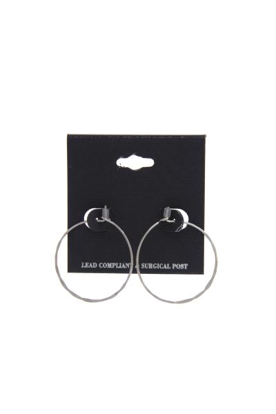 THIN FLAT METAL HOOP EARRING