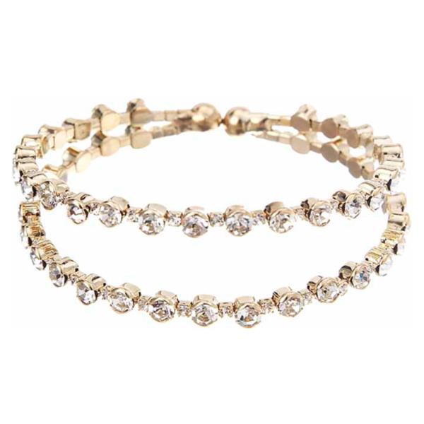 RHINESTONE 2 LINE FLEXIBLE BRACELET