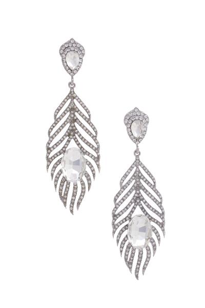 Leaf Rhinestone Dangle Earring