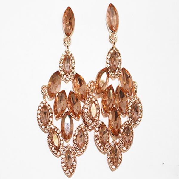 Elegant Teardrop Stone Evening Earring