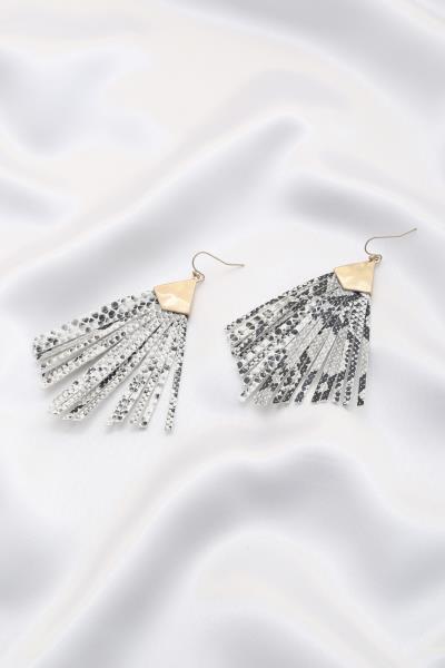 Snake Pattern PU Leather Earring