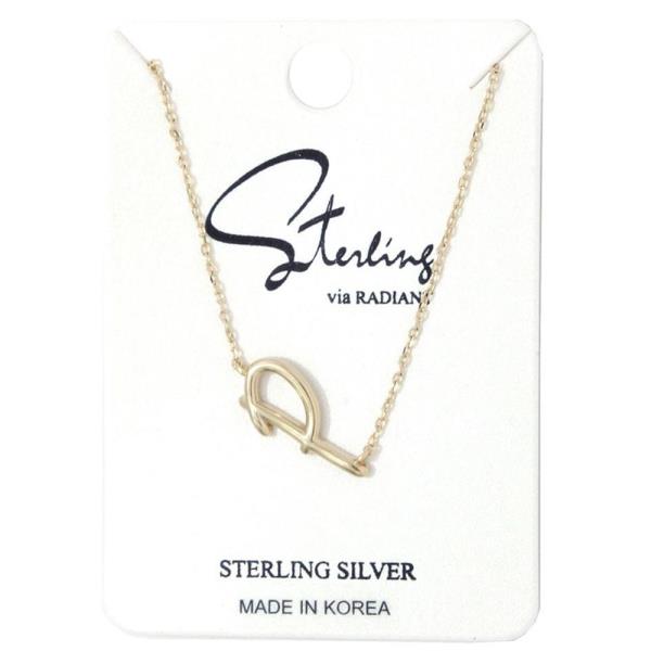 Slanted Initial Metal Necklace