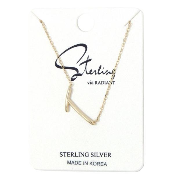 Slanted Initial Metal Necklace