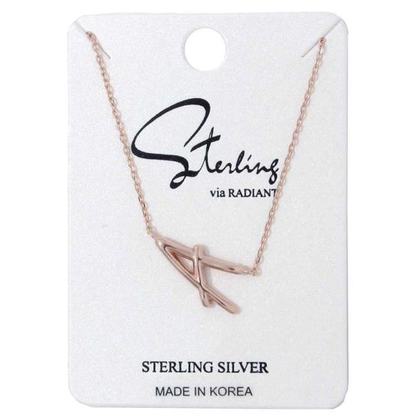Slanted Initial Metal Necklace