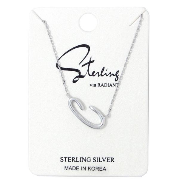 Slanted Initial Metal Necklace