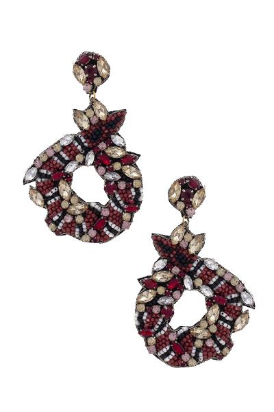 Seed Bead Rhinestone Earring