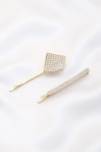 RHINESTONE METAK HAIR PIN SET