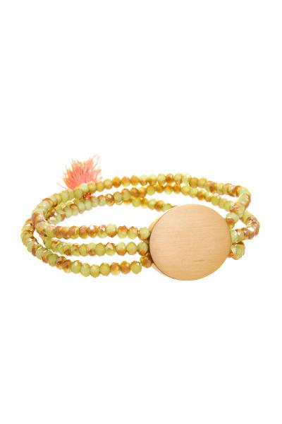 Triple Layered Tassel Bead Oval Shape Bracelet