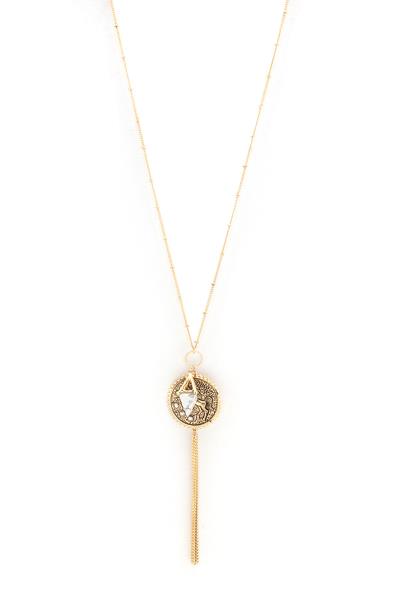 COIN CHAIN TASSEL NECKLACE