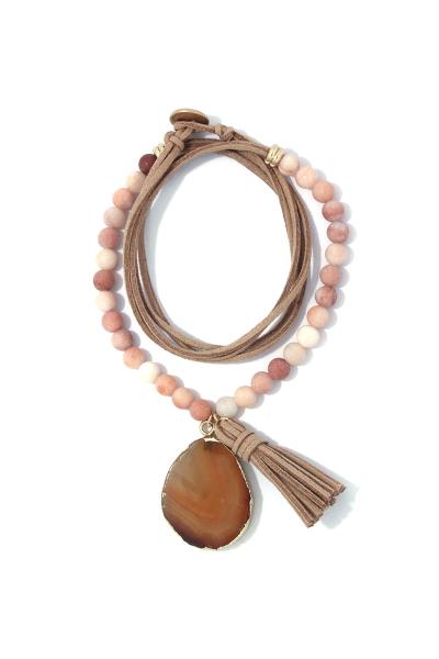 Natural Stone Beaded Bracelet Necklace