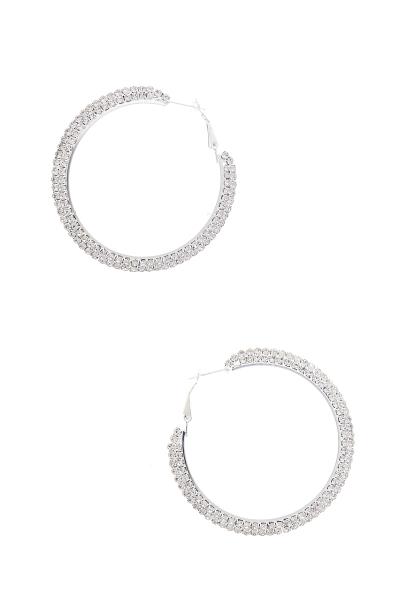 RHINESTONE HOOP EARRING