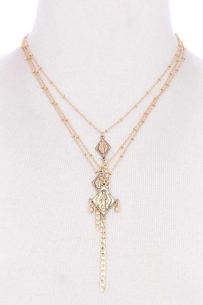 MULTI LAYER CHARM NECKLACE