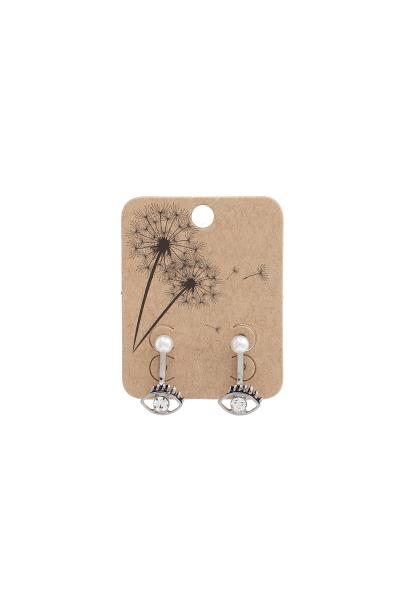 Dainty Evil Eye Pearl Dangle Earring