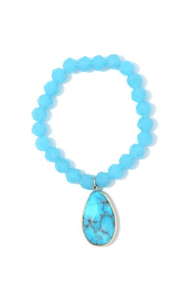 TEAR DROP SHAPE CHARM STRETCH BRACELET