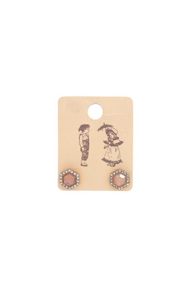 Hexagon Shape Post Earring