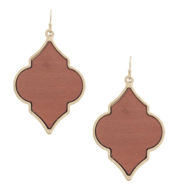Modern Shape Metal Faux Leather Hook Earring