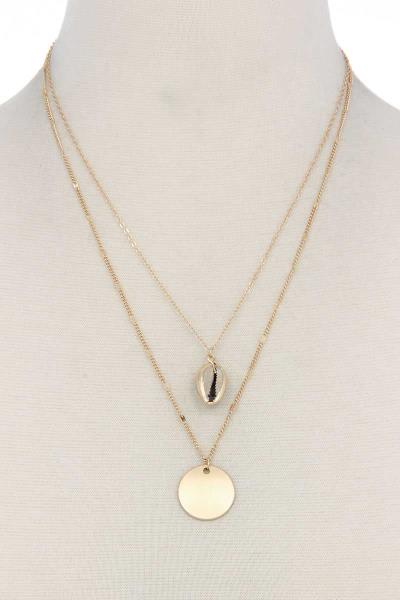 SHELL CHARM LAYERED NECKLACE