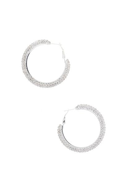 RHINESTONE HOOP EARRING