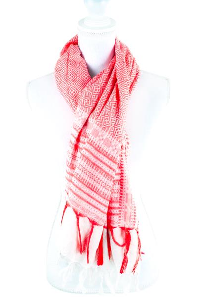 Smooth Patterned Design Tassel Scarf