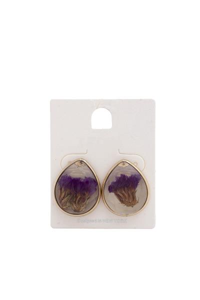 Transparent Flower Teardrop Earring