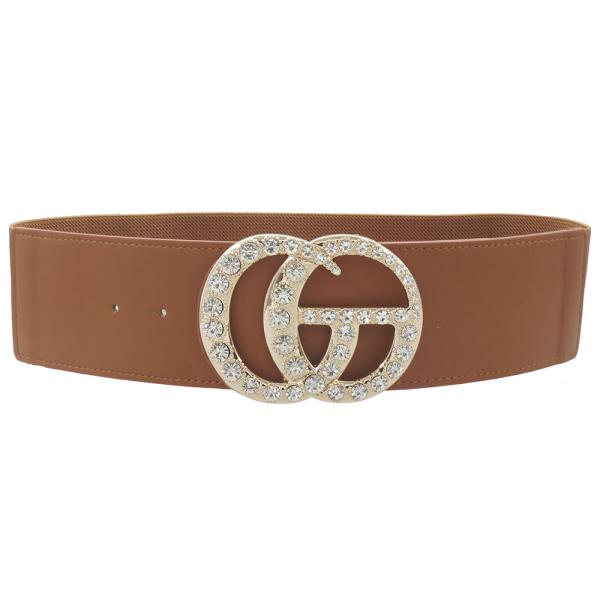 RHINESTONE PAVE GO BUCKLE ELASTIC BELT