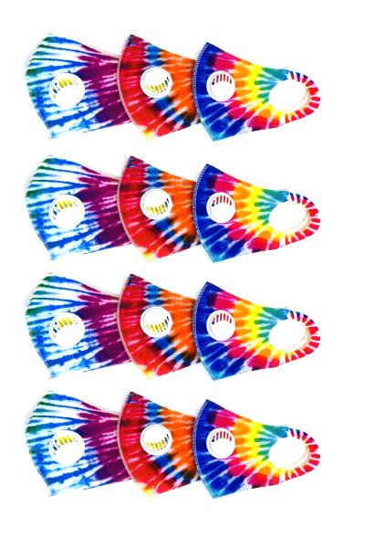 Tie Dye Print Breathable Velvet Face Mask 12 Pcs