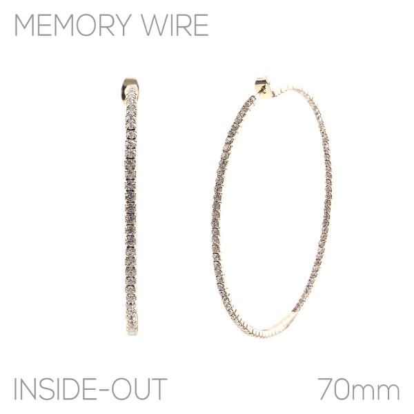 BASIC RHINESTONE 70MM HOOP EARRING